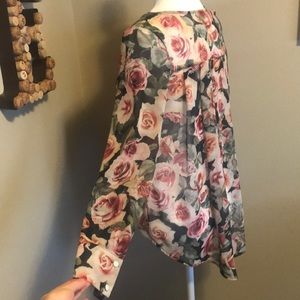 Gorgeous asymmetrical floral shirt made in Italy